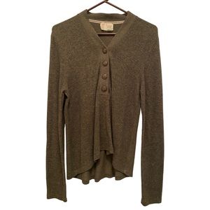 Anthropologie Saturday Sundaly Olive Green Soft Long Sleeve Top Size L